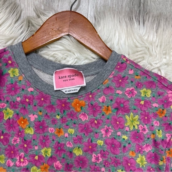 Kate Spade Women's Size Marker Floral Ruffle Sweatshirt Dress - Picture 5 of 8